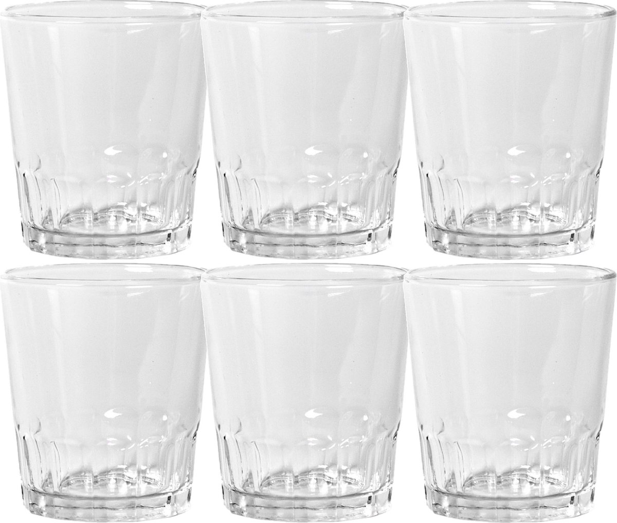 24x Stuks shotglazen/shotjes transparant glas 110 ml 6 cm - Borrelglaasjes/borrelglazen