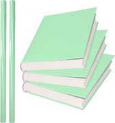 2x Rouleaux de papier cadeau / papier de couverture 200 x 70 cm - vert pastel - papier de couverture pour livres scolaires / couvertures de livres