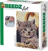strijkkraalkunstwerk Beedz Art poes 45,5 x 30 cm 9-delig