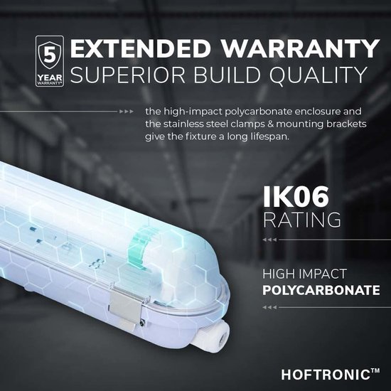 Ledvion 6x LED TL Armatuur Buiten, 150CM, 48W, 6500K, IP65