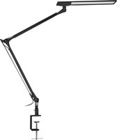 Navaris dimbare bureaulamp met klem - Flexibele LED klemlamp met zwenkbare arm - Dimbare Architectenlamp - Zwart