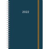 Agenda - 2022 - Thuiswerkagenda - Blauw - Groot - 17,5x25cm