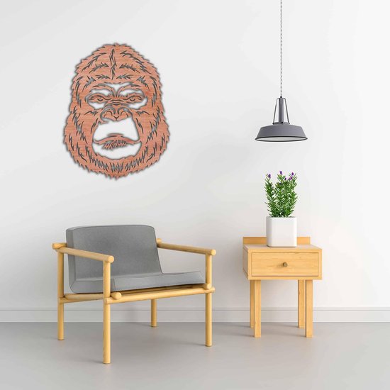 Décoration murale - Tête de Gorilla - M - 77x60cm - Contreplaqué - décoration murale - Line Art