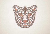 Line Art - Cheetah - XS - 25x27cm - Multiplex - geometrische wanddecoratie