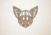 Line Art - Hond - Chihuahua - XS - 25x29cm - Eiken - geometrische wanddecoratie