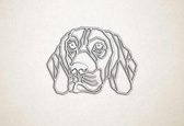 Line Art - Hond - Beagle - S - 44x60cm - EssenhoutWit - geometrische wanddecoratie