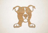 Wanddecoratie - Hond - Engelse Stafford 5 - XS - 25x25cm - Eiken - muurdecoratie - Line Art