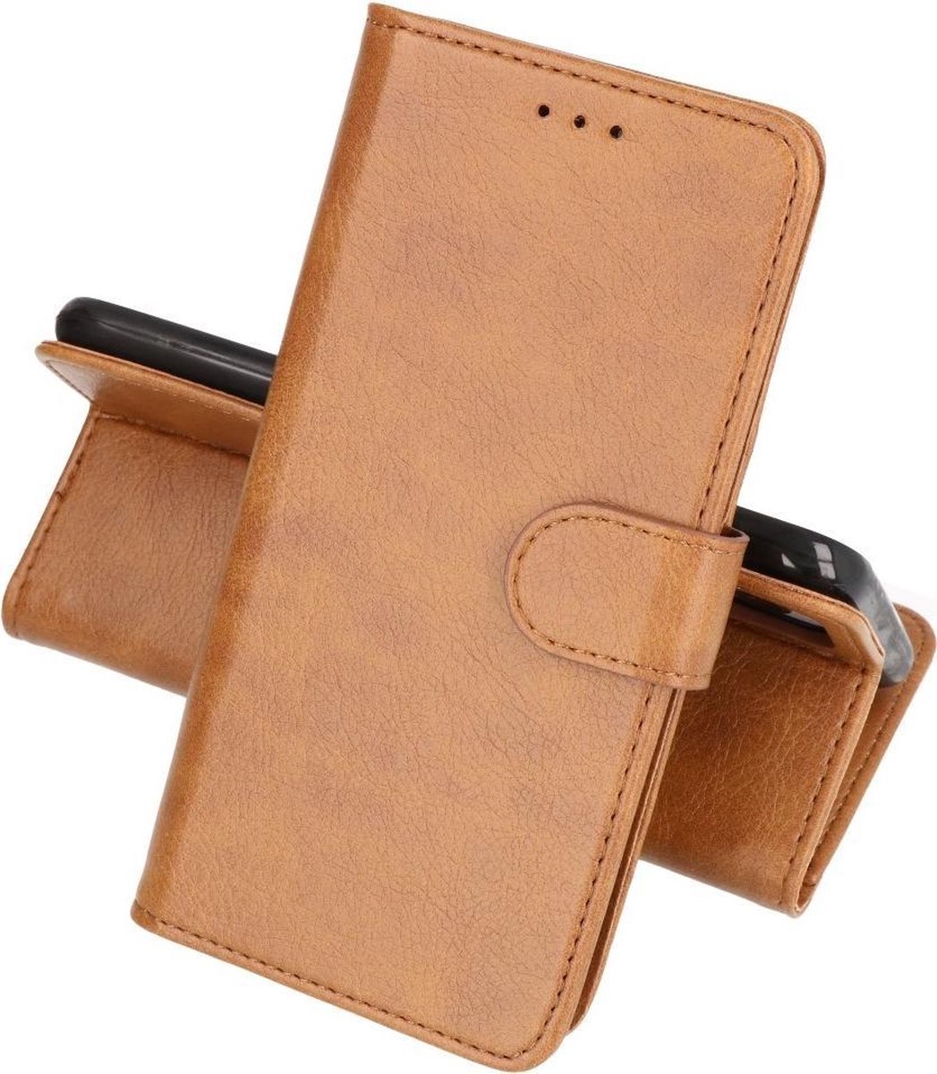 Hoesje Geschikt voor Samsung Galaxy A03s - Kaarthouder Book Case Telefoonhoesje - Bruin