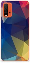 Telefoon Hoesje Xiaomi Redmi 9T | Poco M3 Siliconen Back Cover Polygon Dark