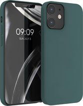 kwmobile telefoonhoesje geschikt voor Apple iPhone 12 / iPhone 12 Pro - Hoesje met siliconen coating - Smartphone case in mosgroen