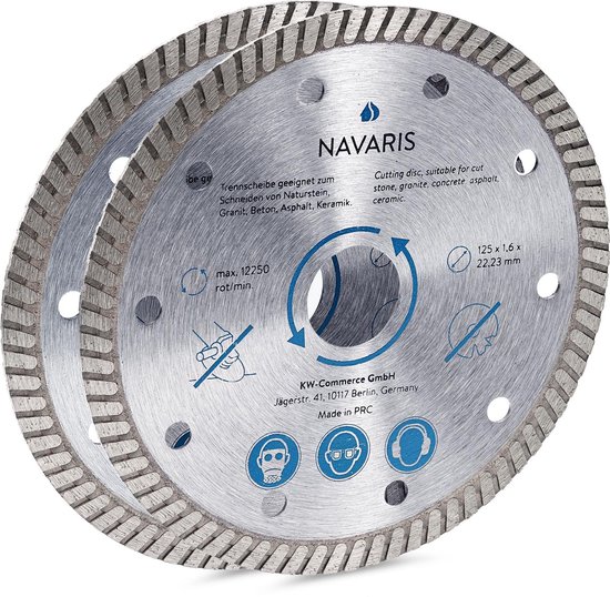 Meule diamant Navaris - 125 mm - Meule pour béton, pierre et