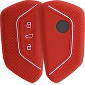 kwmobile autosleutel hoesje voor VW Golf 8 3-knops autosleutel - Autosleutel behuizing in rood / wit
