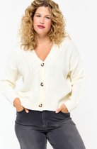 LOLALIZA Cardigan met kabelpatroon - Ecru - Maat L