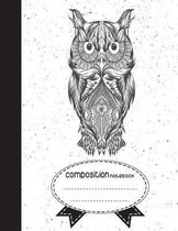 Composition Notebook, 8.5 x 11, 110 pages: Owl