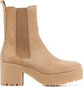 Unisa Vrouwen Suède     Chelsea boots / Laarzen / Damesschoenen Krust - Camel - Maat 37