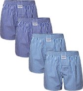 Zaccini 4-pack woven boxershorts - navy/lichtblauw