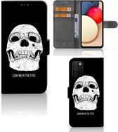 Bookcase Geschikt voor Samsung Galaxy A03s GSM Hoesje Skull Eyes