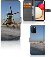 Smartphone Hoesje Geschikt voor Samsung Galaxy A03s Boekhoesje Tekst Schaatsers