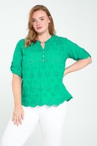 Paprika Dames Katoenen blouse met Engels borduurwerk - Outdoorblouse - Maat 50