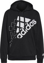 adidas Brand Love Slanted Relaxed Logo Hoodie GS1360, Femme, Zwart, Blouses, Taille: S EU