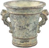 PTMD Punch Ronde Pot - 25 x 21 x 21 cm - Cement - Groen