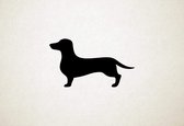 Dachshund - Silhouette hond - M - 47x82cm - Zwart - wanddecoratie