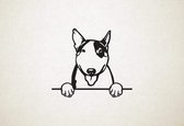 Bull Terrier - hond met pootjes - XS - 23x26cm - Zwart - wanddecoratie