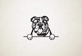 Bulldog - hond met pootjes - XS - 18x25cm - Zwart - wanddecoratie