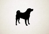 Appenzeller Sennenhond - Silhouette hond - M - 60x61cm - Zwart - wanddecoratie