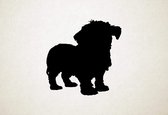 Shorkie - Silhouette hond - S - 46x45cm - Zwart - wanddecoratie