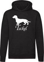 Teckel Hoodie - hond - huisdier - dierendag - unisex - trui - sweater - capuchon