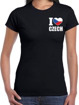 I love Czech t-shirt zwart op borst voor dames - Tsjechië landen shirt - supporter kleding XL