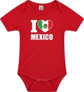 I love Mexico baby rompertje rood jongens en meisjes - Kraamcadeau - Babykleding - Mexico landen romper 56 (1-2 maanden)