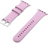 By Qubix Rubberen sportbandje met gesp - Lichtpaars - Geschikt voor Apple Watch 42mm - 44mm - 45mm - Ultra - 49mm - Compatible Apple watch bandje -