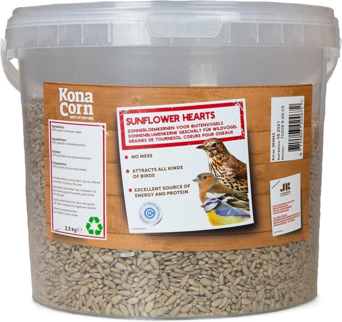 Konacorn Zonnebloem Kernen | 2,5 kg Vogelvoer