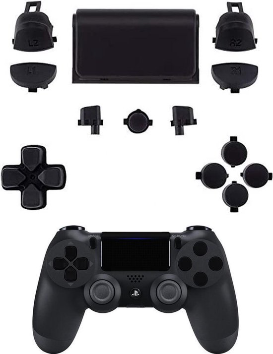 MMOBIEL Stijlvolle Knoppen Set voor Playstation 4 / Slim/ Pro Dualshock 4  - Mat Zwart
