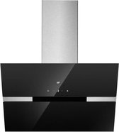 CONTINENTAL EDISON H9062BV - Decoratieve schuine kap 90 cm, zwart glas met roestvrijstalen band