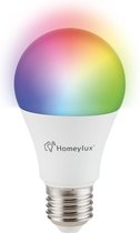 HOMEYLUX - E27 smart lamp - LED - Besturing via app - WiFi - Bluetooth - Dimbaar - Slimme verlichting - A60 - 10 Watt - 806 lumen - 230V - 2700-6000K - RGBWW - 16.5 miljoen kleuren - Grote fi