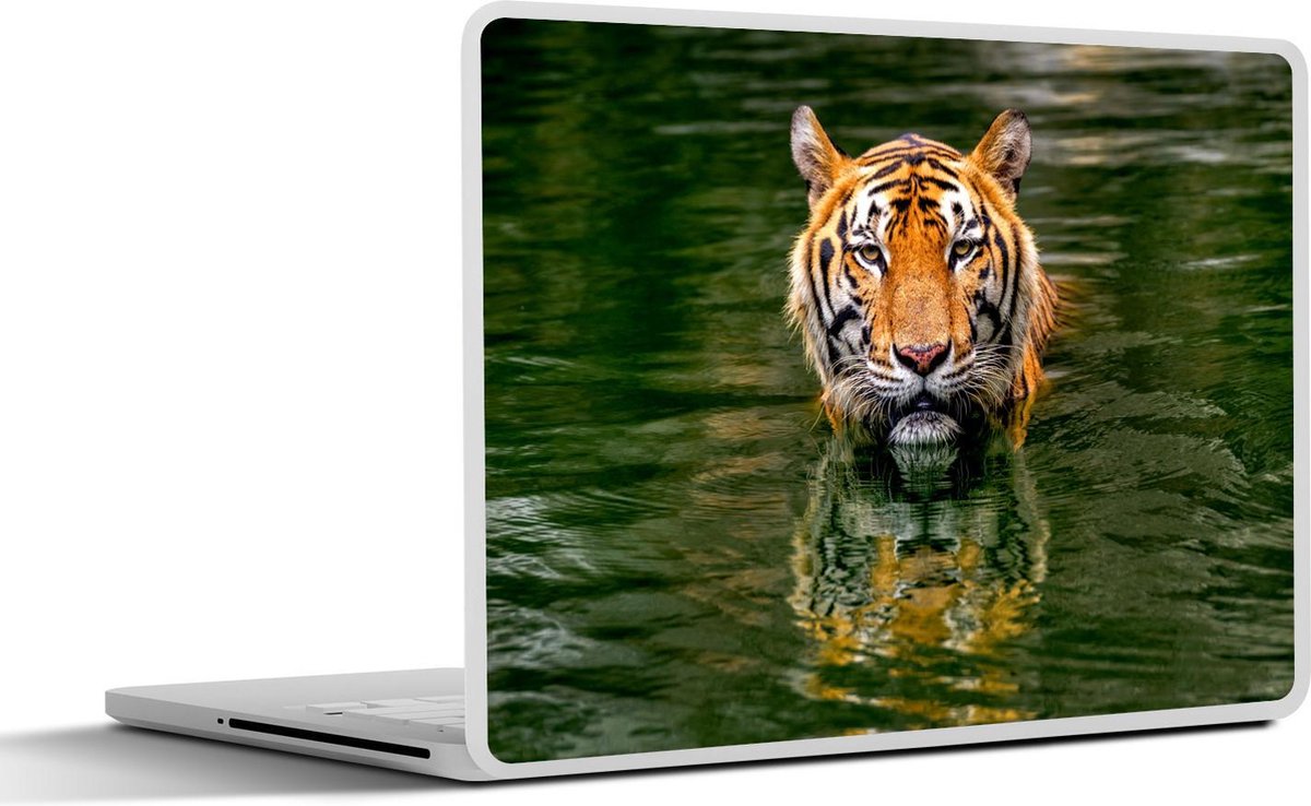 Laptop sticker - 15.6 inch - Tijger in het water - 36x27,5cm - Laptopstickers - Laptop skin - Cover