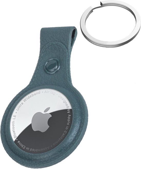 Etui porte-clés Airtag Vert foncé - Look cuir Porte-clés Airtag Etui vert foncé - Etui porte-clés Air tag - Porte-clés vert foncé Airtag - 2 pièces