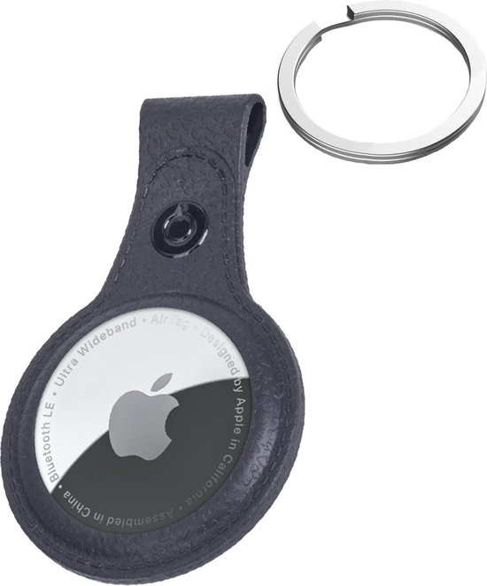 Airtag Keychain Case Zwart - Look cuir Airtag-Keychain Case Zwart - Air tag Keychain Case - Zwart Keychain Holder Airtag - 2 pièces