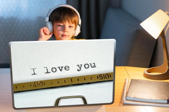 Autocollant pour ordinateur portable - 17,3 pouces - Je t'aime écrit par une vieille machine à écrire - 40x30cm - Autocollants pour ordinateur portable - Skin pour ordinateur portable - Couverture