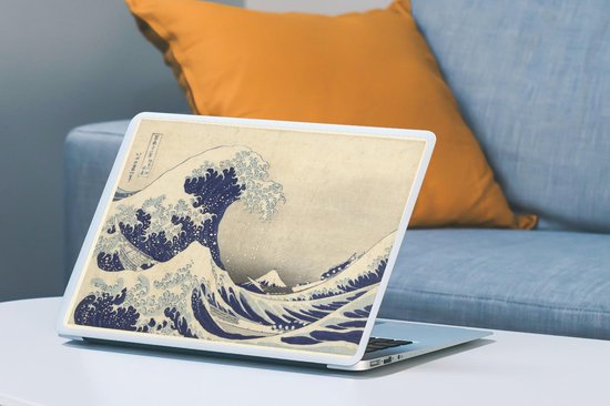 Sticker pour ordinateur portable - 15,6 pouces - La Grande Vague au large de Kanagawa - Peinture de Katsushika Hokusai