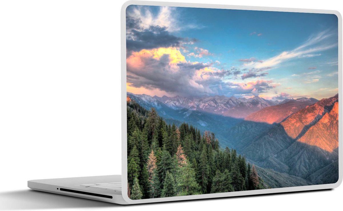 Laptop sticker - 17.3 inch - Zonsondergang in de bergen in het Nationaal park Sequoia in de Verenigde Staten