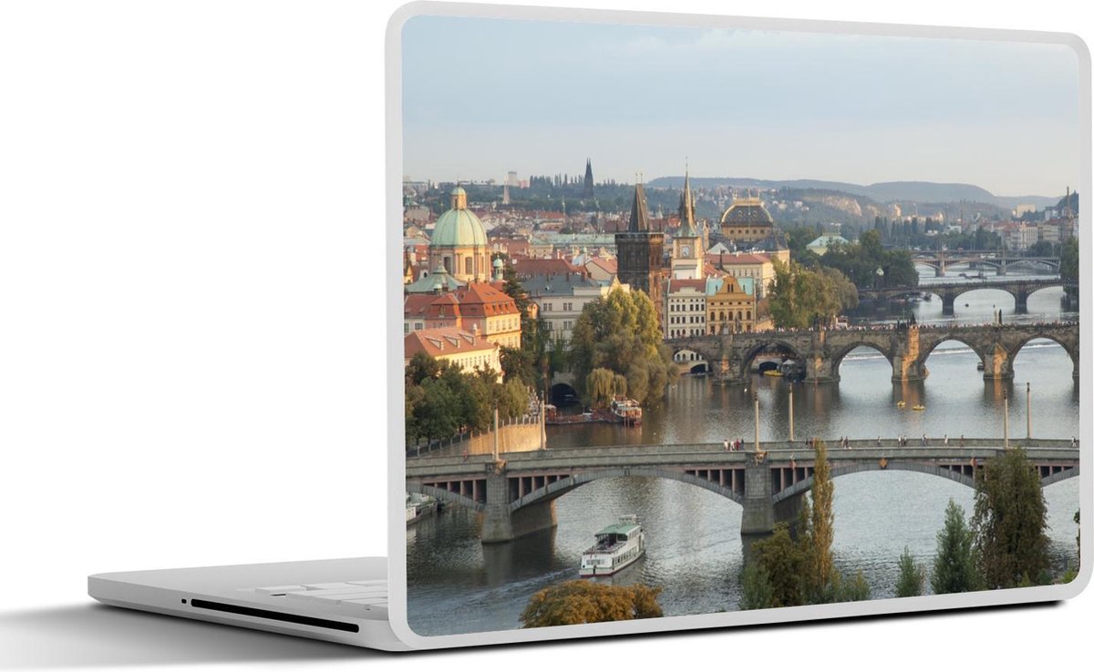 Afbeelding van product SleevesAndCases  Laptop sticker - 10.1 inch - Boot - Brug - Praag