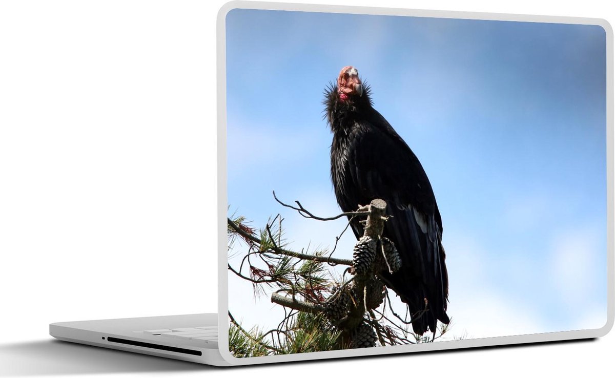 Laptop sticker - 11.6 inch - Een Californische condor zit in een boom