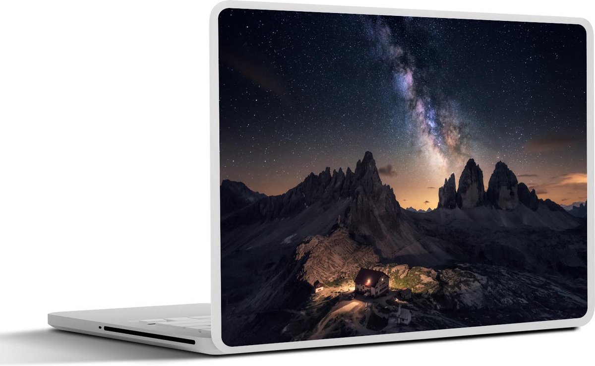Afbeelding van product SleevesAndCases  Laptop sticker - 13.3 inch - Berglandschap onder een sterrenhemel