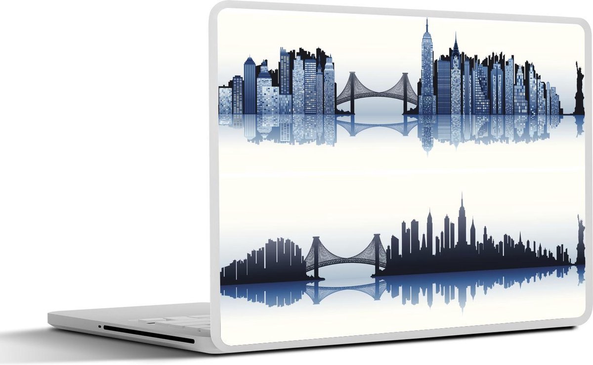 Afbeelding van product SleevesAndCases  Laptop sticker - 14 inch - Een vector tekening van de Brooklyn Bridge