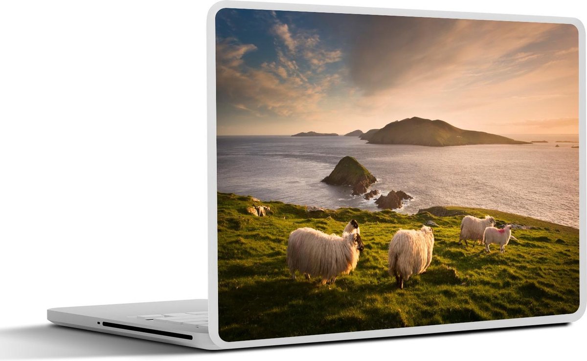 Laptop sticker - 12.3 inch - Schapen aan de Ierse kust - 30x22cm - Laptopstickers - Laptop skin - Cover