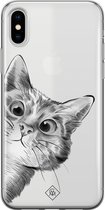 iPhone X/XS transparant hoesje - Peekaboo | Apple iPhone Xs case | TPU backcover transparant